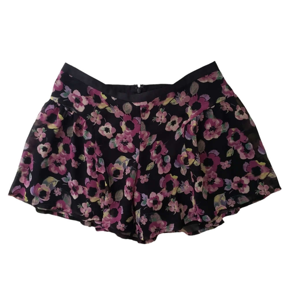 LC floral flat front mini swing dress shorts 2 NWT